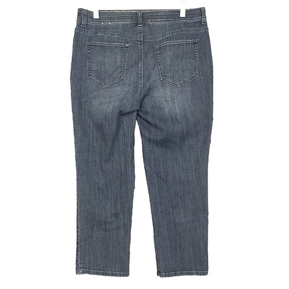 Chicos Jeans Womens 1 US 8 Medium Crop Blue Fabulously Slimming Straight Stretch - Picture 3 of 11